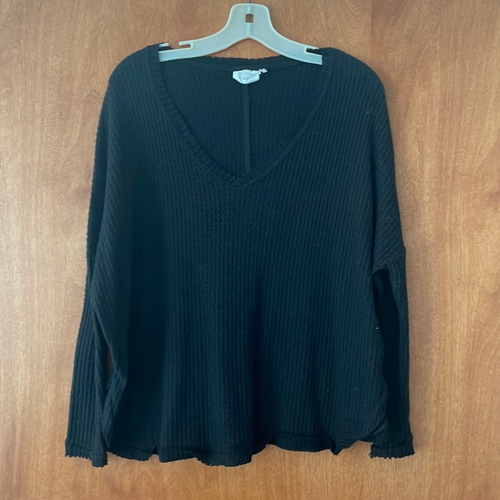Black scoop neck sweater